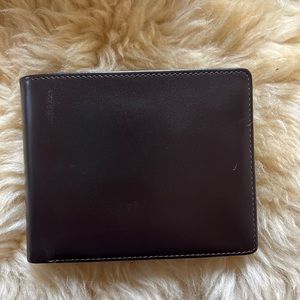 NWT Portolano Black Leather Bifold Wallet